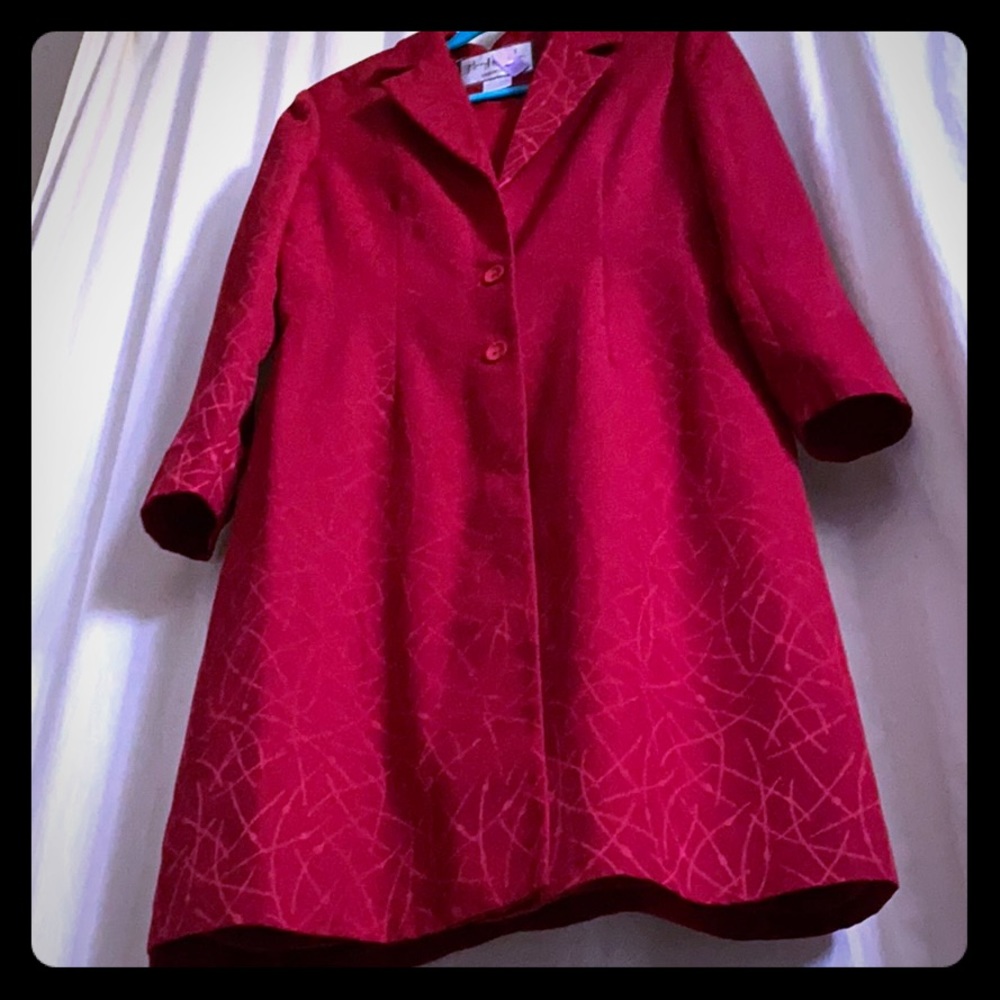 Mary McFadden 2 pieces red dress size 12